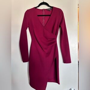 Lulus maroon long sleeve dress